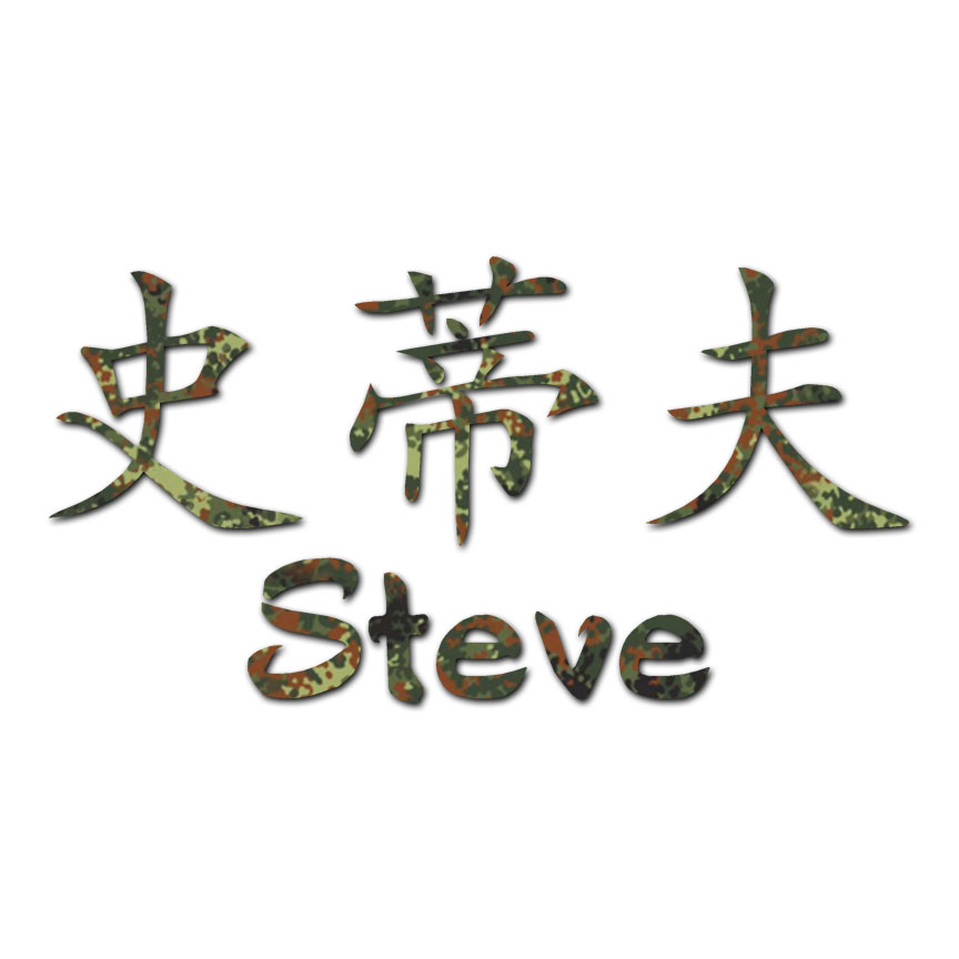 Chinese Symbol Steve Name - Decal Sticker - Multiple Patterns